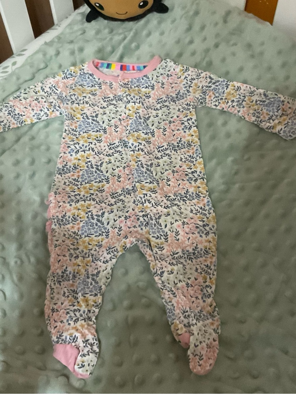 Magnetic Me Pink, Blue & Yellow Floral Footed One-Piece